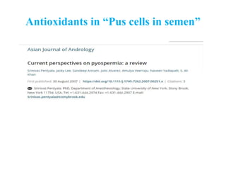 Antioxidants in “Pus cells in semen”
 
