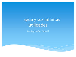 agua y sus infinitas
  utilidades
  De diego Núñez Cadavid
 