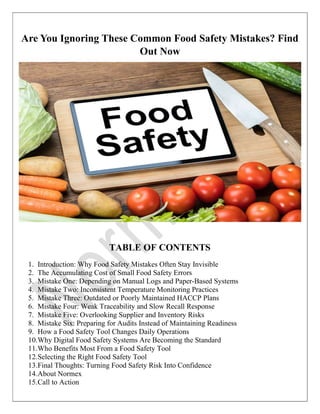 Are You Ignoring These Common Food Safety Mistakes? Find Out Now | PDF