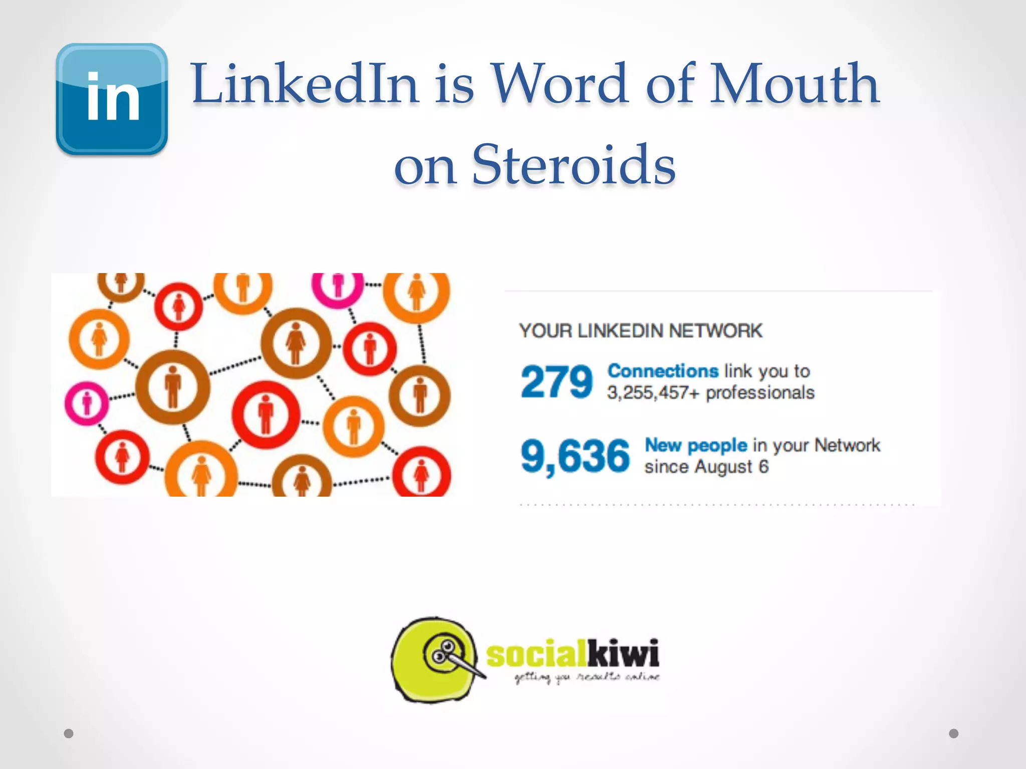 LinkedIn  is  Word  of  Mouth    
       on  Steroids	
 
