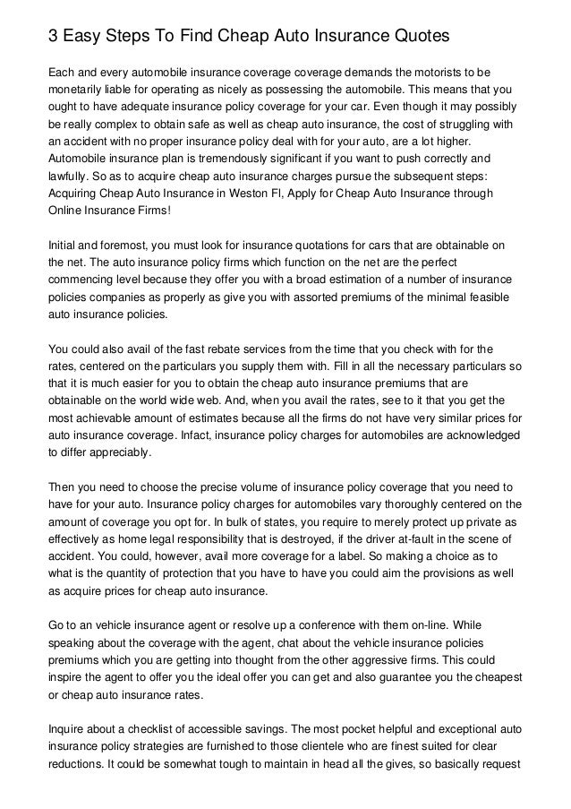 3 easy steps to find cheap auto insurance quotes 1 638