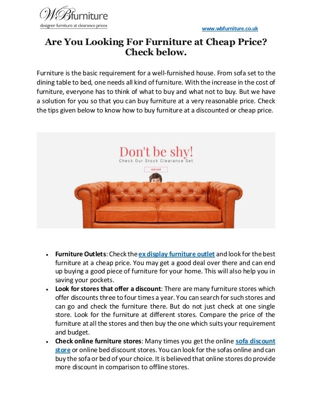 Are You Looking For Furniture At Cheap Price Check Below