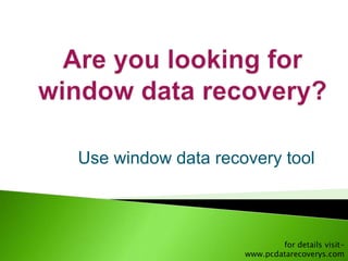 Use windows data recovery tool

for details visitwww.pcdatarecoverys.com

 