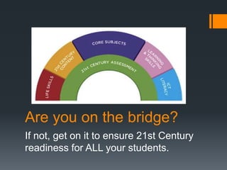 Are you on the bridge?
If not, get on it to ensure 21st Century
readiness for ALL your students.
 