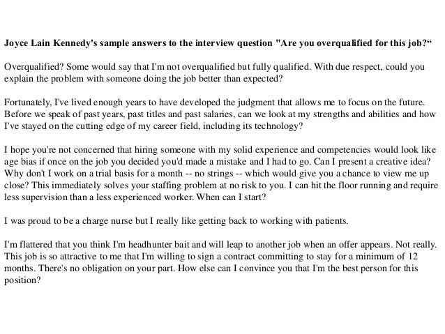 overqualified for a job