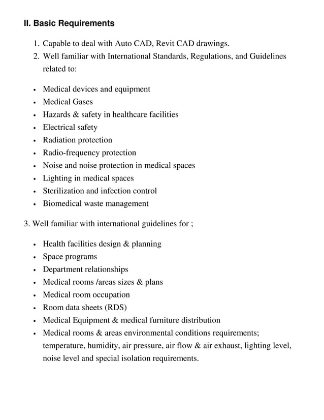 Medical Equipment Planner Qualifications and Requirements