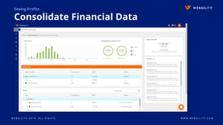 W E B G I L I T Y 2 0 1 9 . A L L R I G H T S W W W . W E B G I L I T Y . C O M
Consolidate Financial Data
Seeing Profits
Consolidate Financial Data
 