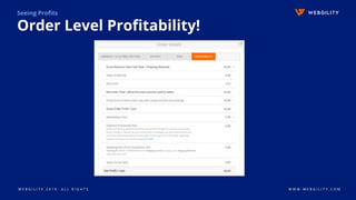 W E B G I L I T Y 2 0 1 9 . A L L R I G H T S W W W . W E B G I L I T Y . C O M
Seeing Profits
Order Level Profitability!
 