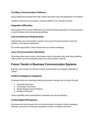 Business Communication Systems: Enhancing Workplace Collaboration and ...