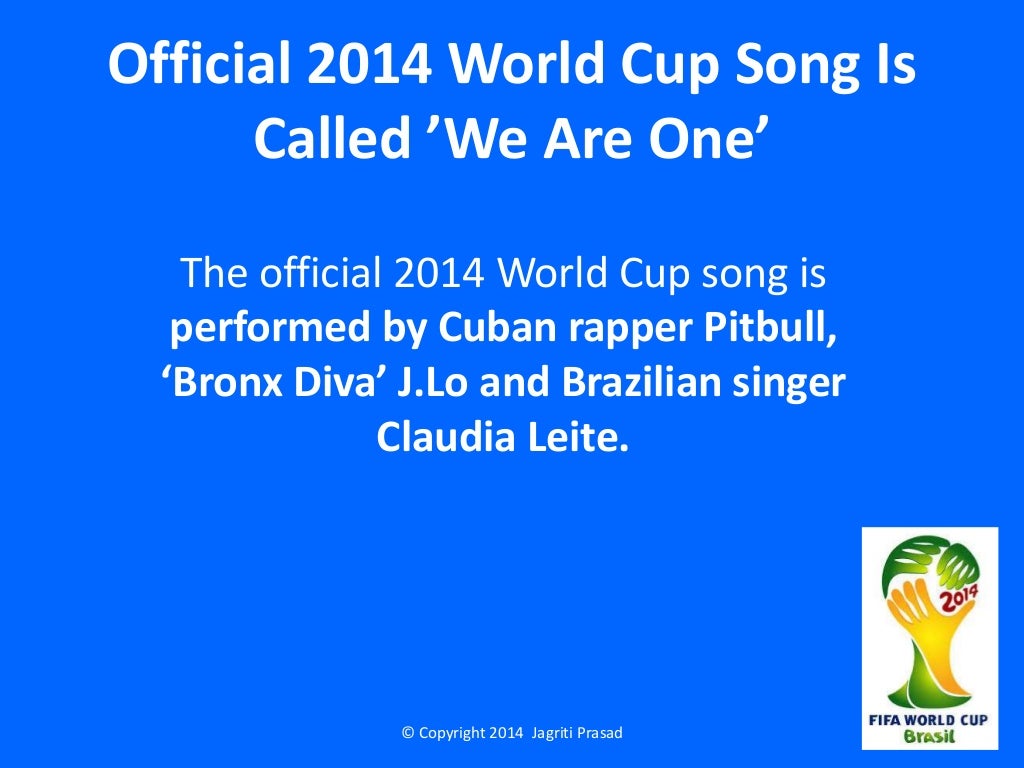 Official 2014 World Cup Song