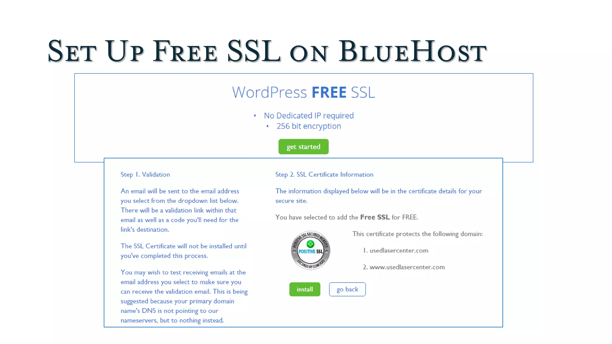 Set Up Free SSL on BlueHost
 