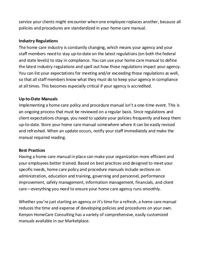 Home Care Policies And Procedures Template Home Care Policies And Procedures Template