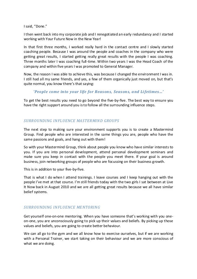 Are Your Surrounding Influences Supporting Your Goals