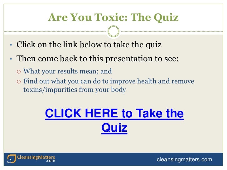 Quiz Are You Toxic