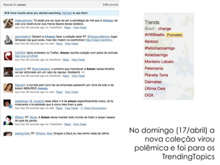No domingo (17/abril) a nova coleção virou polêmica e foi para os TrendingTopics