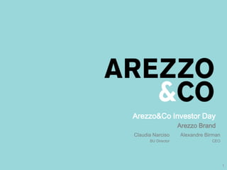 1
Arezzo&Co Investor Day
Arezzo Brand
Alexandre Birman
CEO
Claudia Narciso
BU Director
 
