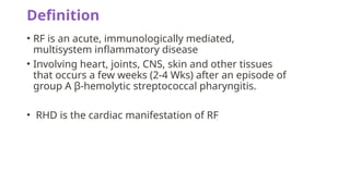 Rf And Rhd ARF , ReA Rheumatology Internal Medicine.pptx