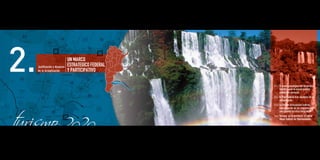 2.                                                  Justificación y Alcances
                                                       de la Actualización
                                                                                  UN MARCO
                                                                                  ESTRATEGICO FEDERAL
                                                                                  Y PARTICIPATIVO

                                                                                                        2.1 / El nuevo paradigma del desarrollo
                                                                                                              turístico para el actual modelo
                                                                                                              productivo nacional.
                                                                                                        2.2 / El Plan Federal hoy: alcances de su
                                                                                                              actualización.
                                                                                                        2.3 / La Red de Articulación Federal:
                                                                                                              consolidación de las regiones para
                                                                                                              una gestión turística integrada.
                                                                                                        2.4 / Turismo en el territorio: el nuevo
                                                                                                              Mapa Federal de Oportunidades.




52 / Plan Federal Estratégico de Turismo Sustentable                                                           Capítulo 2: Un Marco Estratégico Federal y Participativo / 53
 