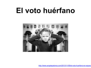 El voto huérfano
http://www.angelapaloma.com/2013/11/09/el-voto-huerfano-en-espana
 