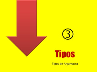 Tipos

Tipos de Argamassa
 