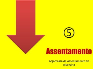 Assentamento

Argamassa de Assentamento de
Alvenária
 