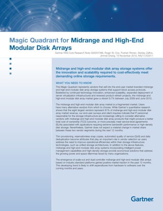 Gartner Magic Quadrant Nov 15, 2010 for Midrange and High End Modular