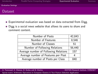 Sparse-matrix arithmetic operations in computer clusters a text feature ...