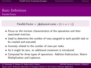 Sparse-matrix arithmetic operations in computer clusters a text feature ...