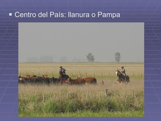 Centro del País: llanura o Pampa 