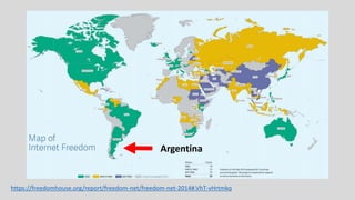 https://freedomhouse.org/report/freedom-net/freedom-net-2014#.VhT-vHrtmkq
Argentina
 