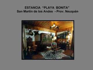 ESTANCIA  “PLAYA  BONITA”   San Martín de los Andes  - Prov. Neuquén 