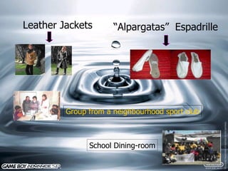 “ Alpargatas”  Espadrille   Leather Jackets   Group from a neighbourhood sport club School Dining-room 