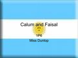 Calum and Faisal 1P6 Miss Dunlop 