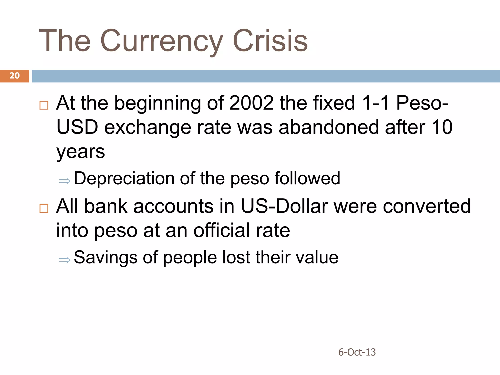 Argentine Economic Crisis (1999-2002) | PPTX