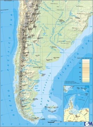 Argentina, mapa físico