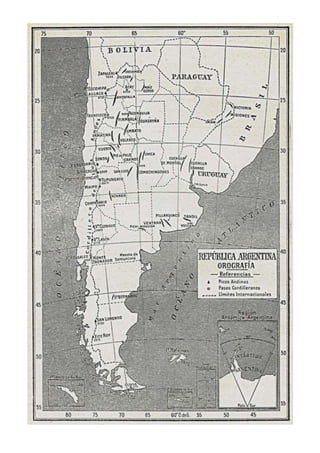 Argentina mapa orográfico.