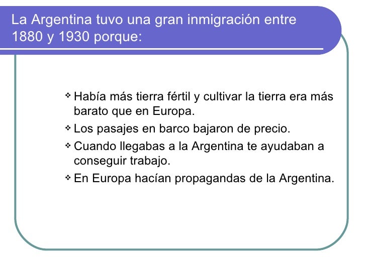 Argentina, tierra de inmigrantes