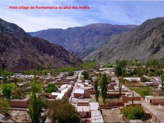 Petit village de Purmamarca au pied des Andes 