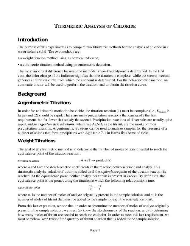 Argentometric titration