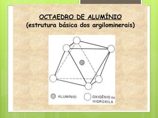 OCTAEDRO DE ALUMÍNIO
(estrutura básica dos argilominerais)
 