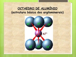 OCTAEDRO DE ALUMÍNIO
(estrutura básica dos argilominerais)
 
