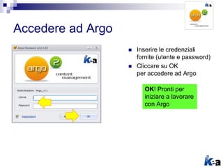 Accedere ad Argo
 Inserire le credenziali
fornite (utente e password)
 Cliccare su OK
per accedere ad Argo
OK! Pronti pe...