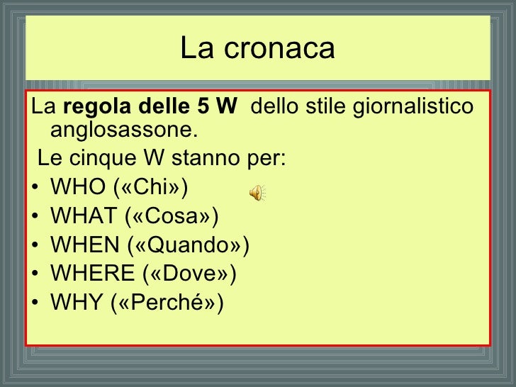 Articolo Di Cronaca Inventato Con Le 5 W