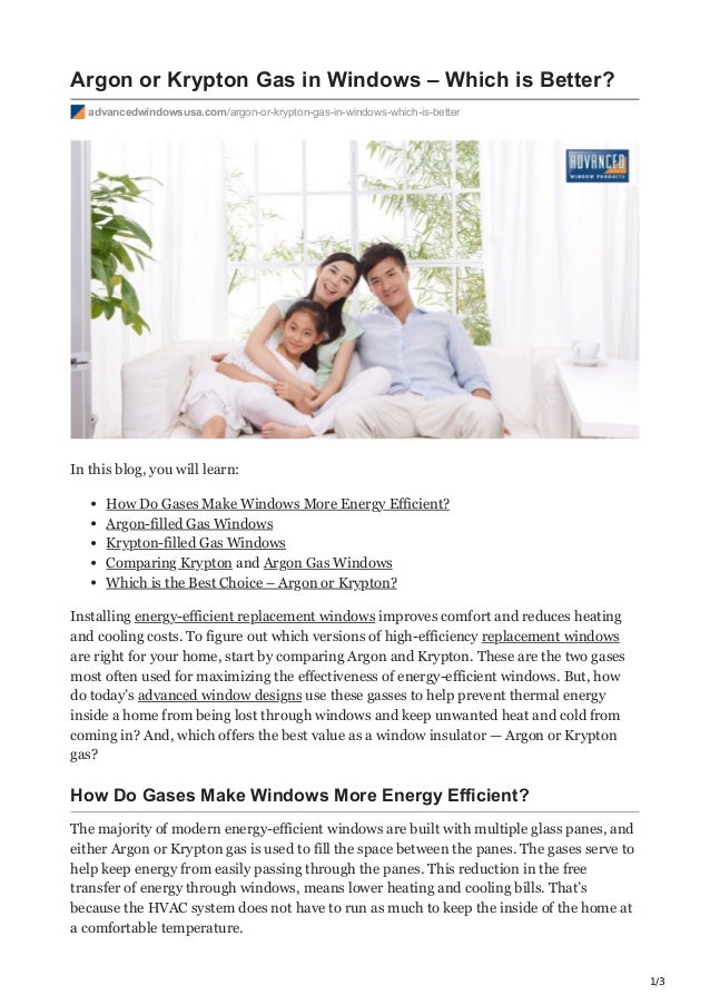 Argon or Krypton Gas in Windows Which is Better?