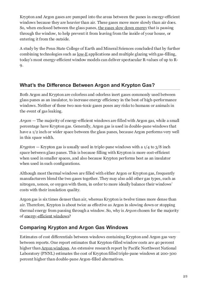 Argon or Krypton Gas in Windows Which is Better?