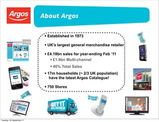 Argos - Shutl presentation for TRC - Sep '11 | PDF
