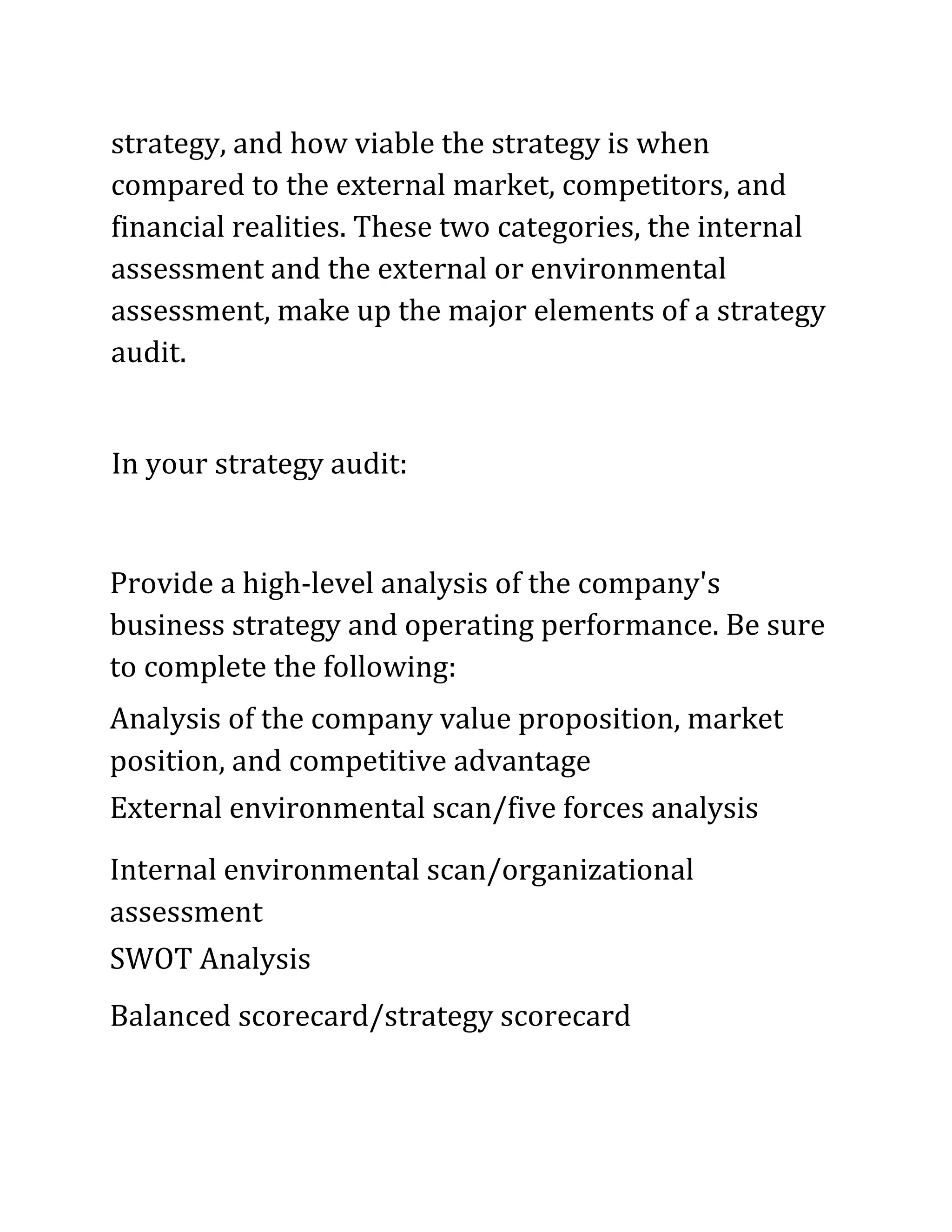 Argosy B6028 module 4 assignment 2 internal environmental scan Argosy B6028 Module 4 Assignment 2 Internal Environmental Scan