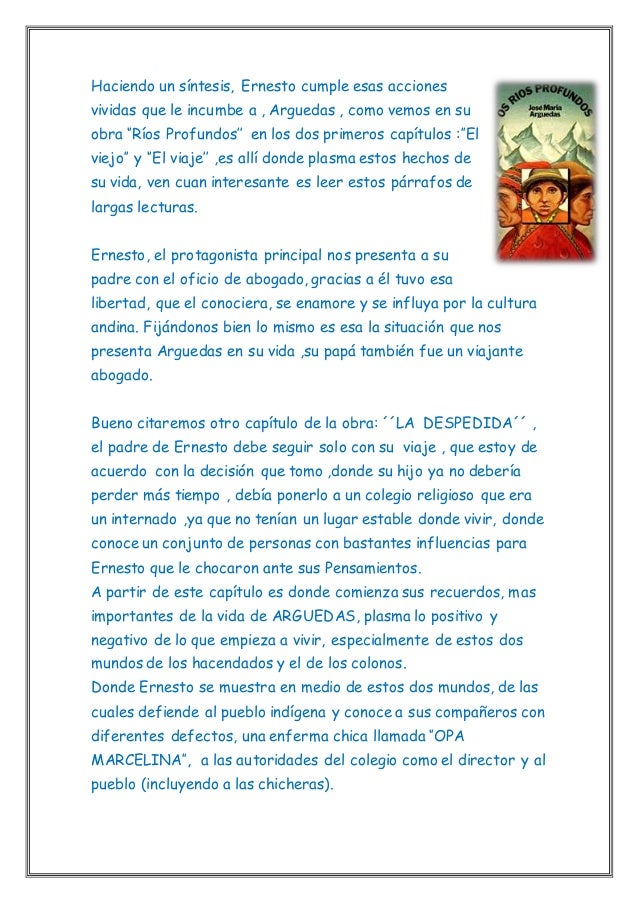 Arguedas entre sus escenas los rios profundos