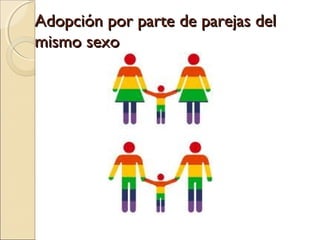 Adopción por parte de parejas delAdopción por parte de parejas del
mismo sexomismo sexo
 