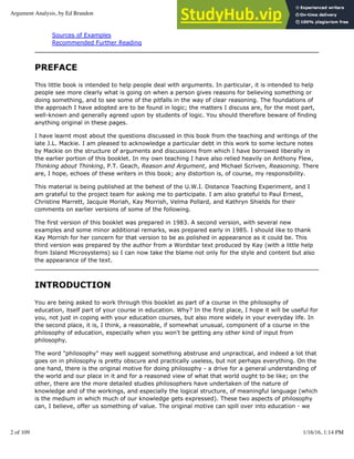Argument Analysis. | PDF